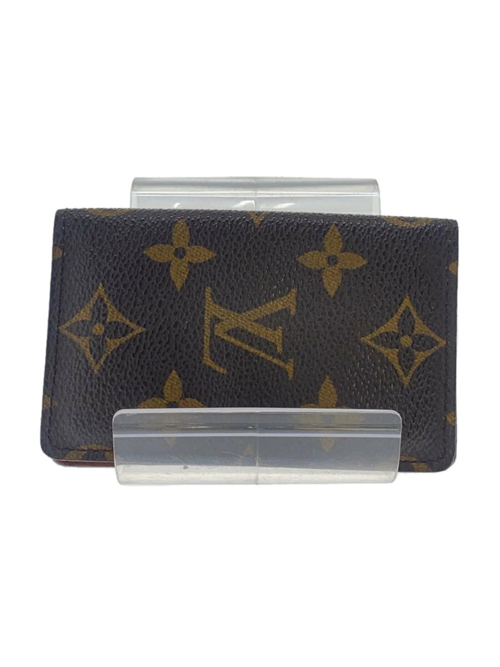 LOUIS VUITTON Pochette Carte Visite Monogram Canvas Brown Leather